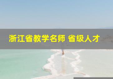 浙江省教学名师 省级人才